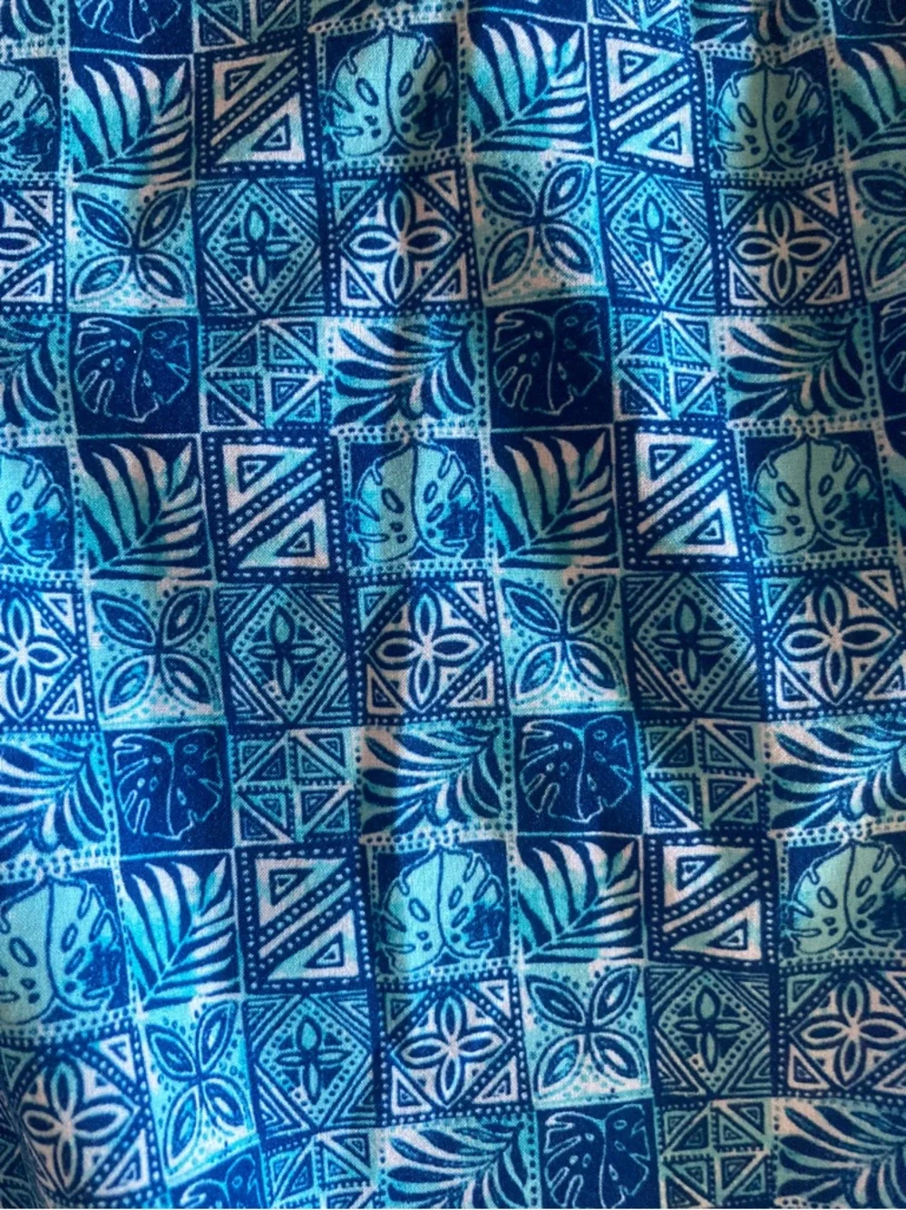 Caribbean Mens XL Blue Mosaic Swim Trunks like new